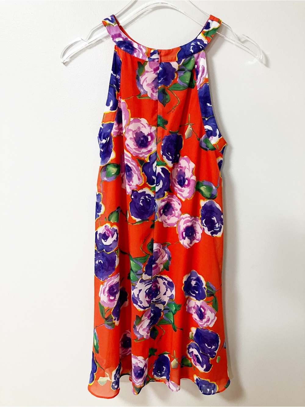 Betsey Johnson | Orange Floral Halter Sleeveless Dress 6 Chic Spring Summer - Picture 2 of 5